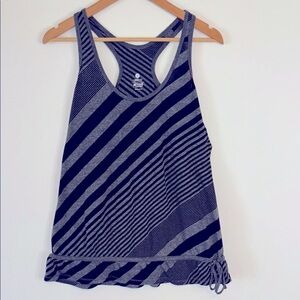 ACTIVE by Old Navy Striped Black and Gray Women's Racerback Tank Top